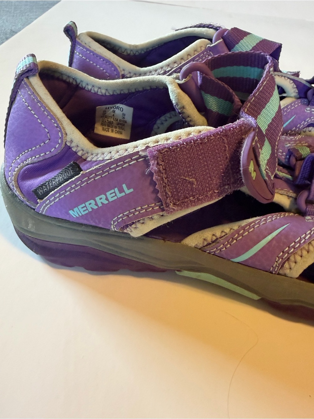Merrell Hydro Hiker Sandals Water Shoes sandals Purple Size 5 kids girls hiking - Picture 2 of 6